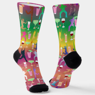 Chaussette Femmes en fête avec motif de cocktails