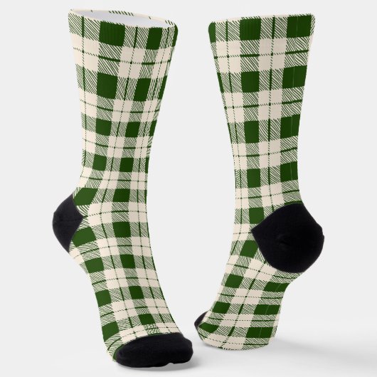 Chaussette Ferme de la forêt verte de blanc plaid Noël (Angulaire)