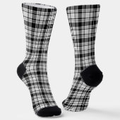 Chaussette Ferme noir blanc plaid motif traditionnel (Angulaire)