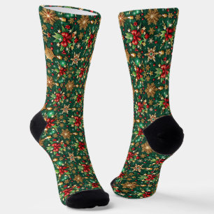 Chaussette Festif thème de Noël sans couture motif