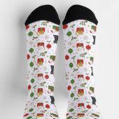 Chaussette Festive Black Cat Christmas Ornaments and Snowflak (Haut)