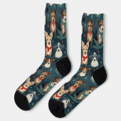Chaussette Festive Chien reproduit Chaussettes de Noël (Gauche)