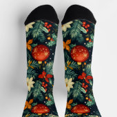 Chaussette Festive Christmas Foliage & Ornaments Name Socks (Haut)