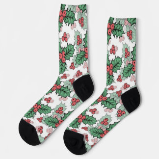 Chaussette Festive Christmas Socks on White – Holiday Cheer