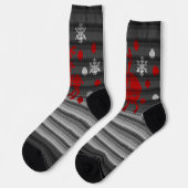 Chaussette Festive Christmas Socks Reindeer Knit Print Socks (Gauche)
