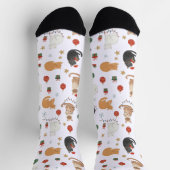 Chaussette Festive Feline Christmas Holiday Pattern Socks (Haut)