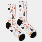 Chaussette Festive Feline Christmas Holiday Pattern Socks (Droite)