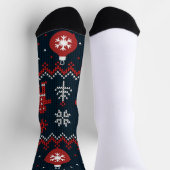 Chaussette Festive Knitted Snowflakes gingerbread pattern  (Haut)