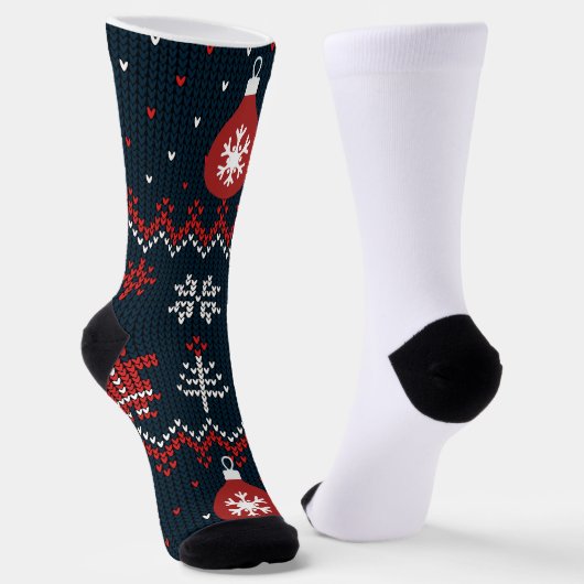 Chaussette Festive Knitted Snowflakes gingerbread pattern  (Angulaire)