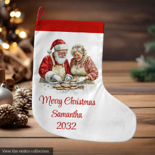 Chaussette festive Père Noël Classique Rouge Blanc