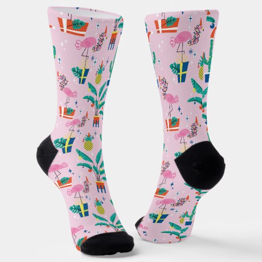 Chaussette Festive Tropical Noël Motif (Angulaire)
