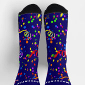 Chaussette Fête Confetti Nom bleu haute performance (Haut)