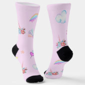 Chaussette Fête d'anniversaire avec la licorne arc-en-ciel ma (Angulaire)