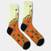 CHAUSSETTE FÊTE DE LA SAINT-PATRICK LADY ORANGE ET TRÈFLES (Droite)