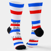 Chaussette Fête de l'indépendance des bandes bleues rouges 4  (Angulaire)