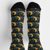 Chaussette Fête de Noël drôle Lune Galaxy (Haut)
