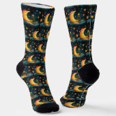 Chaussette Fête de Noël drôle Lune Galaxy (Angulaire)