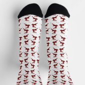 Chaussette Fête de Noël Reindeer Rouge Motif (Haut)