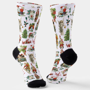 Chaussette Fête de Noël rétro vintage