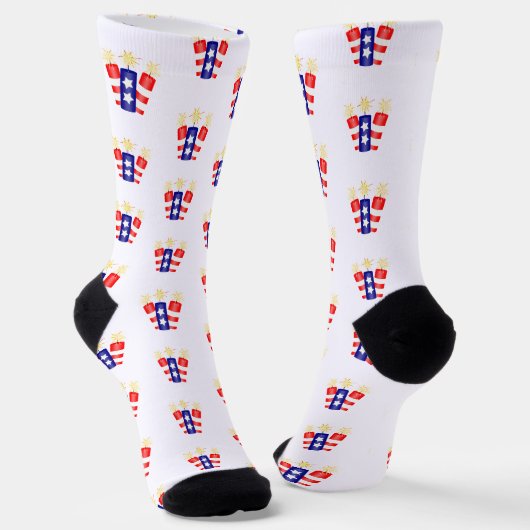 Chaussette Fête du 4 juillet avec pétards (Angulaire)