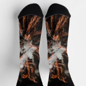 Chaussette Feu d'or abstrait or noir fumée (Haut)