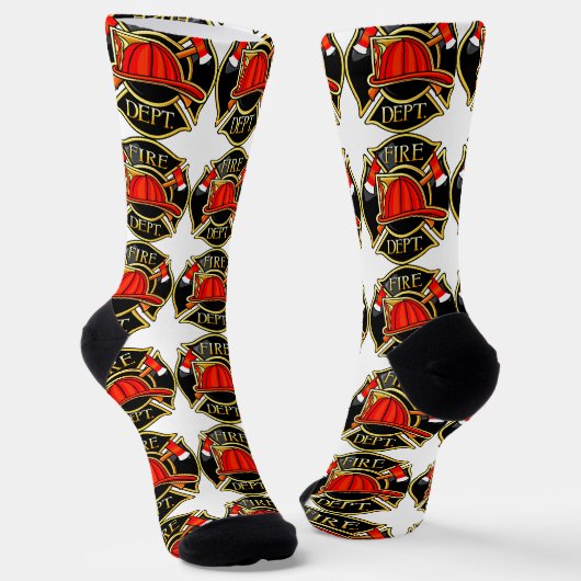 Chaussette Feu et Secourir Emblème Blanc (Angulaire)