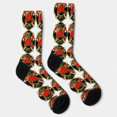 Chaussette Feu et Secourir Emblème Blanc (Droite)