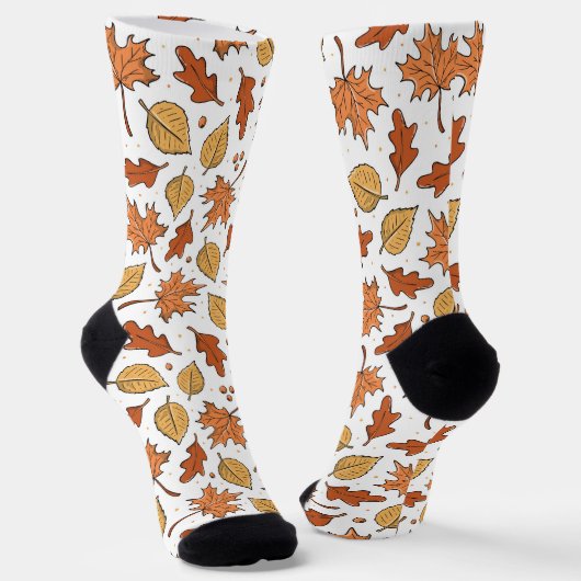 Chaussette Feuilles d'automne et Motif d'Acorns (Angulaire)