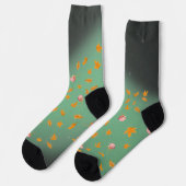 Chaussette Feuilles d'automne et Roses Durable Crew Sock (Gauche)