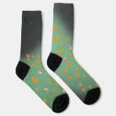 Chaussette Feuilles d'automne et Roses Durable Crew Sock (Droite)