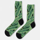 Chaussette Feuilles de bananes tropicales vertes (Gauche)
