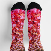 Chaussette Feuilles de érable automne rouge rose (Haut)
