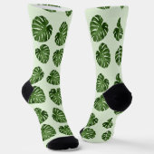 Chaussette Feuilles de palmiers, Feuilles verts, Motif tropic (Angulaire)