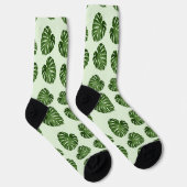 Chaussette Feuilles de palmiers, Feuilles verts, Motif tropic (Droite)