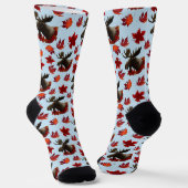 Chaussette Feuilles d'érable rouge d'orignal (Angulaire)