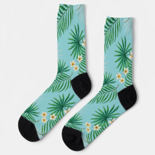 Chaussette Feuilles et fleurs tropicales