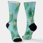 Chaussette Feuilles et fleurs tropicales (Angulaire)