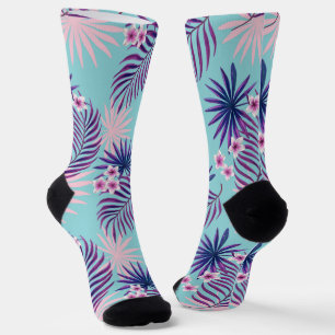 Chaussette Feuilles et fleurs tropicales 2