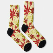 CHAUSSETTE FEUILLES JAPONAISES (CRÈME) (Droite)