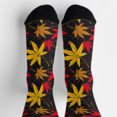 CHAUSSETTE FEUILLES JAPONAISES (NOIRES) (Haut)