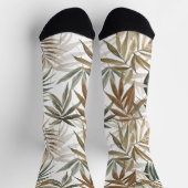 Chaussette Feuilles Tropicales Personnalisées Design de nom d (Haut)