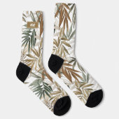 Chaussette Feuilles Tropicales Personnalisées Design de nom d (Droite)