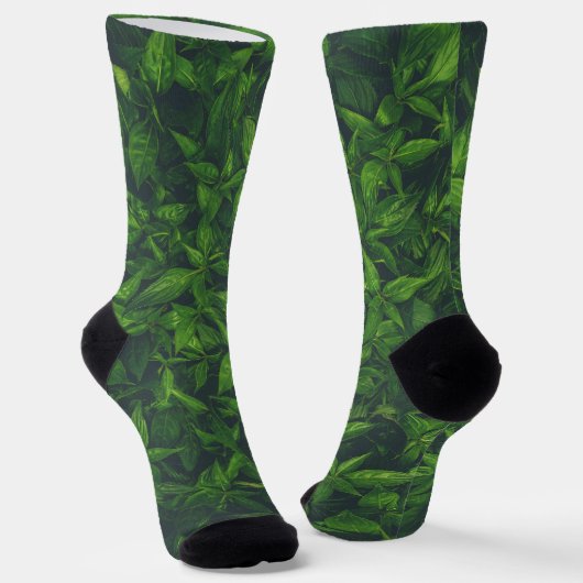 Chaussette Feuilles Vertes Foncées (Angulaire)