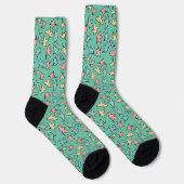 Chaussette Feuilles Vertes Pastel (Droite)