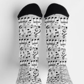 Chaussette Fiche d'amusement Notes musicales Art musicien (Haut)