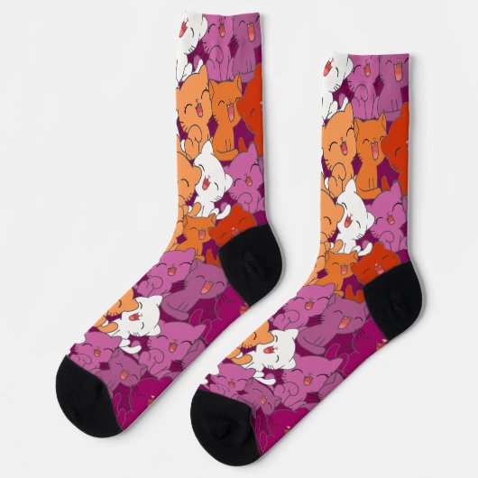 Chaussette Fierté Lesbienne Chatons Heureux (Gauche)