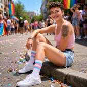 Chaussette Fierté transgenre dégradé 