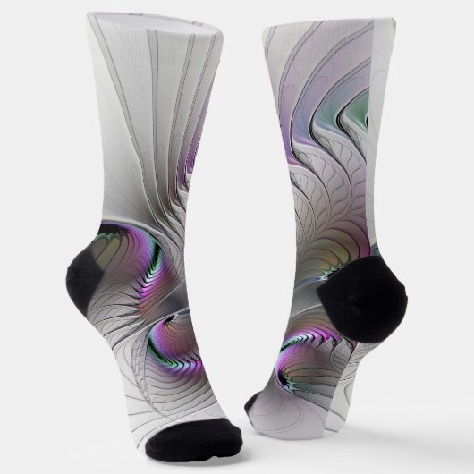 Chaussette Figure de fantaisie timide abstraite moderne Art f (Angulaire)