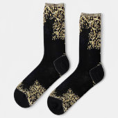 Chaussette Filigrané noir et or tombé (Gauche)