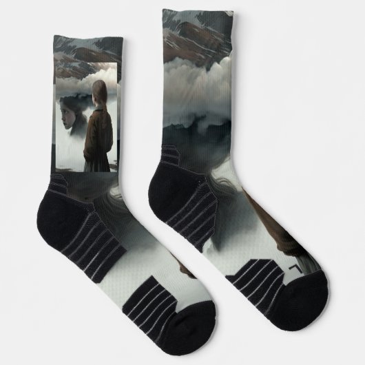 Chaussette Fille avec des nuages (Droite)